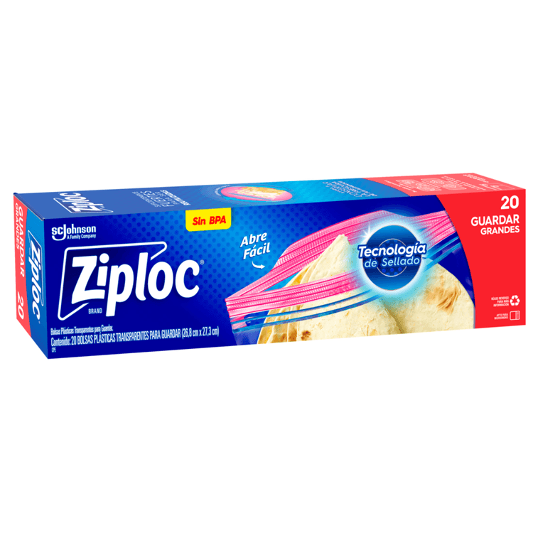 Bolsa Reutilizable Ziploc para Guardar Grande 20 piezas
