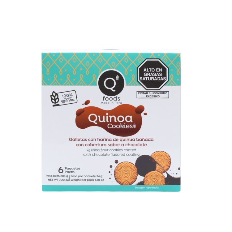 Galletas de Quinua Qfoods Sabor Chocolate 6un