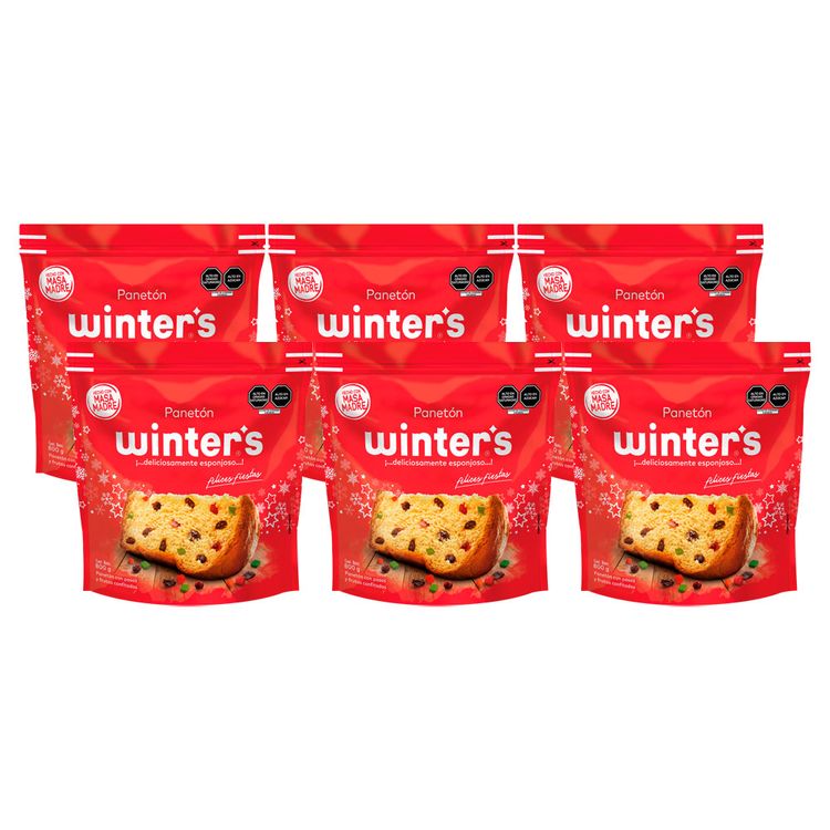 Sixpack Panetón Winter's Doypack 800g