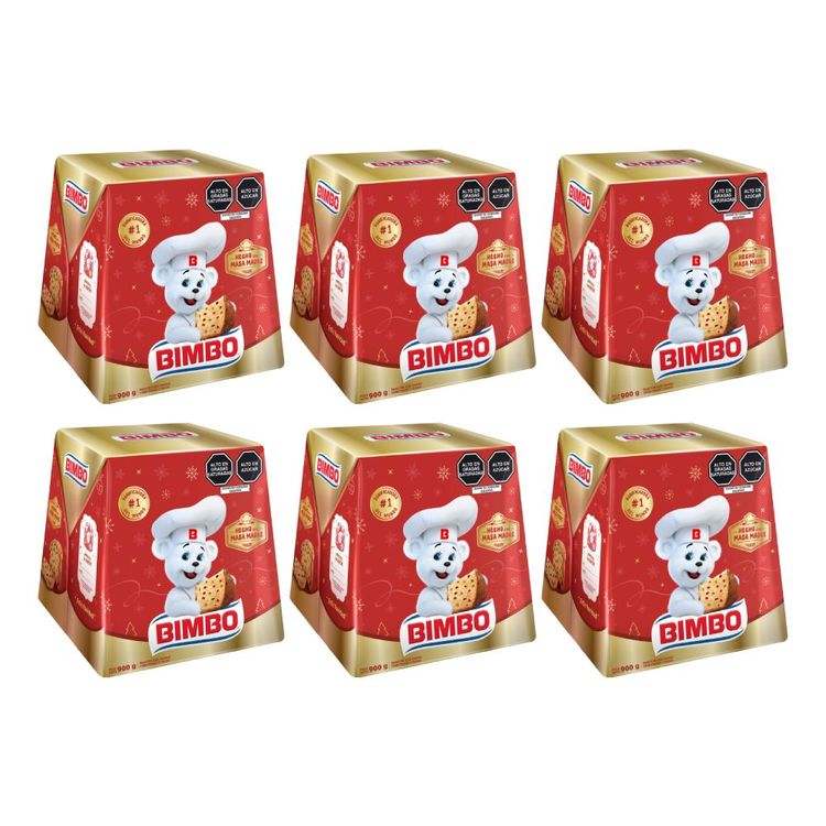 Sixpack Panetón Bimbo Caja 900g