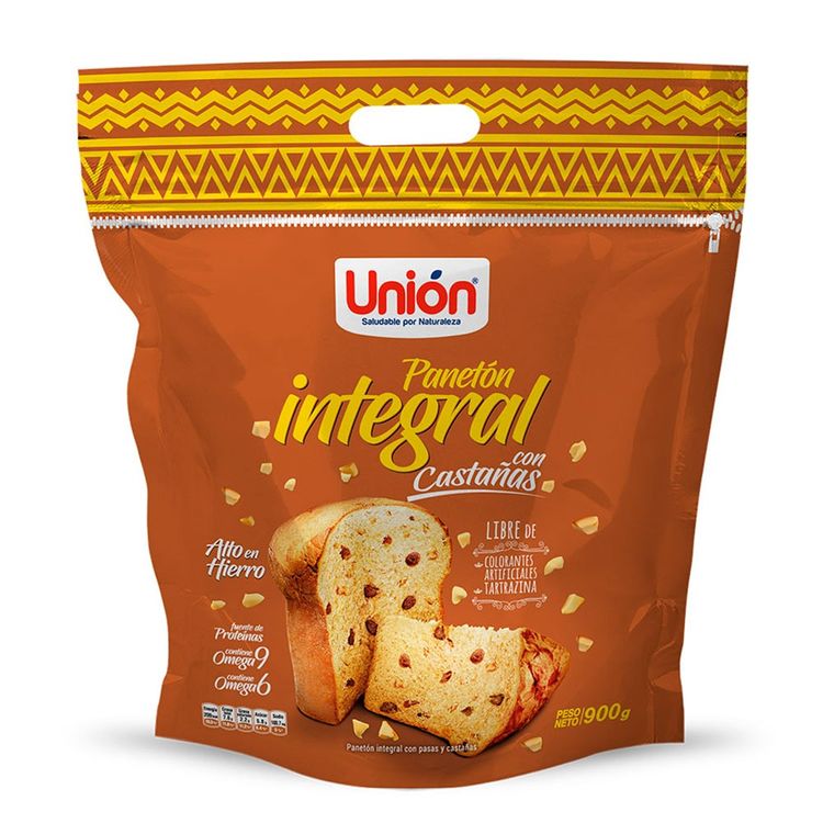 Panetón Integral Unión Castañas Doypack 900g