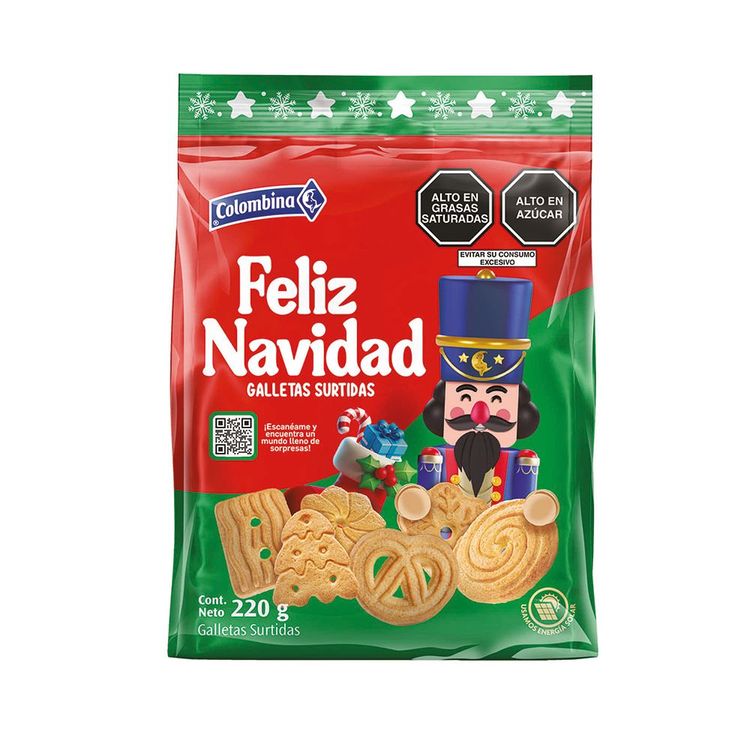 Galletas Surtidas Colombina Feliz Navidad 220g