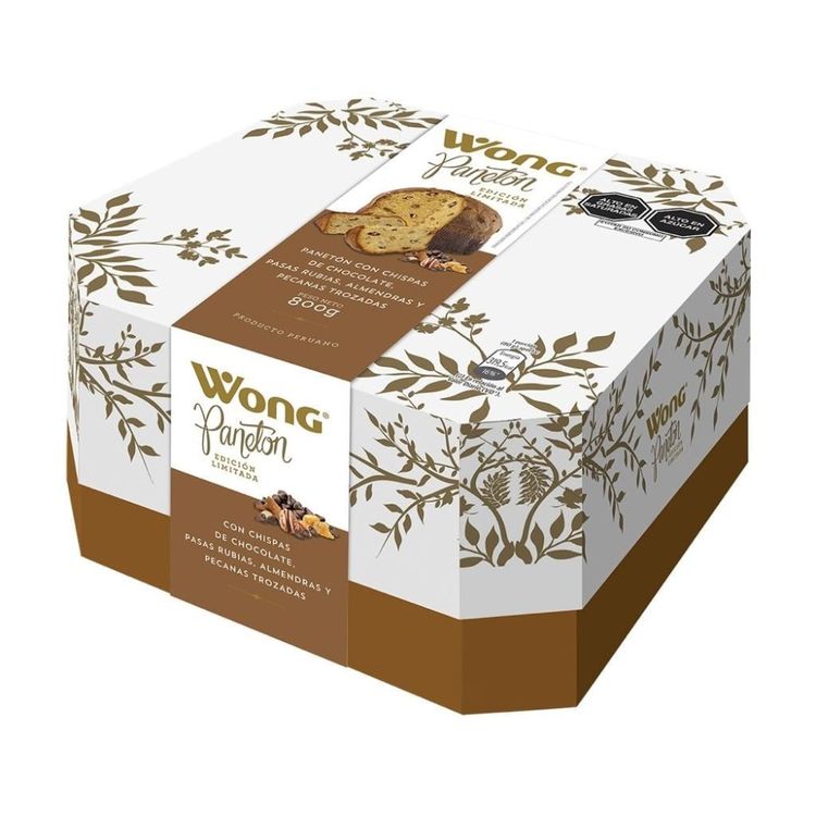 Panetón Wong Frutos Secos Caja 800g