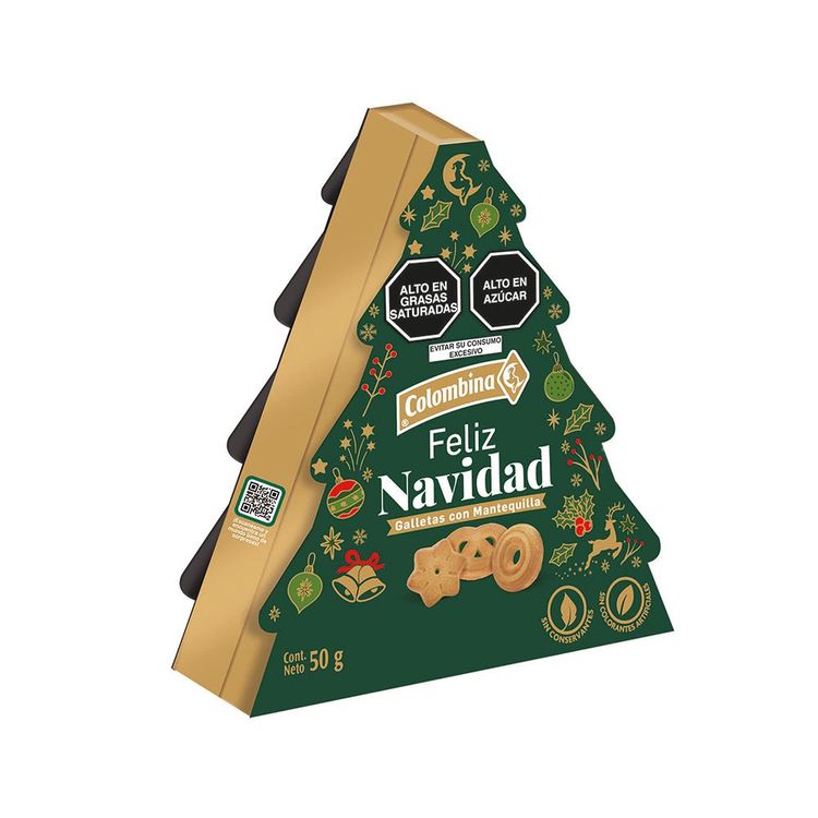 Galletas Navideña Colombina Arbolito Navidad 50g Surtido