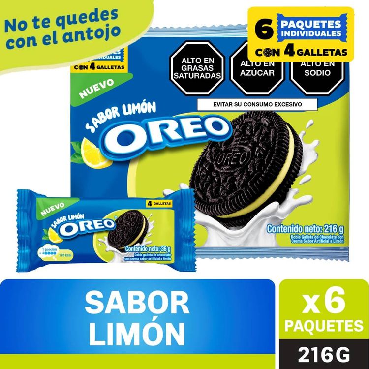 Sixpack Galleta con Crema Oreo Sabor Limón 36g