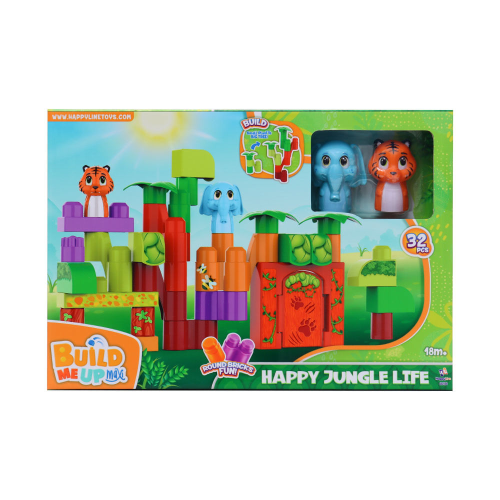 Set Bloques Animalitos Build Me Up Maxi 32 Piezas