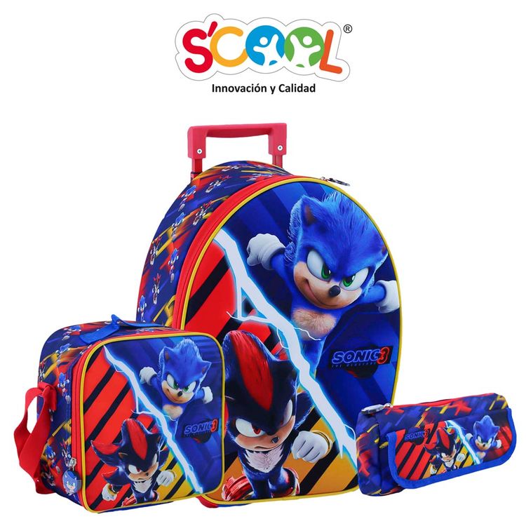 Set Maleta Grande Scool Ranger Eva 3D Sonicmovie