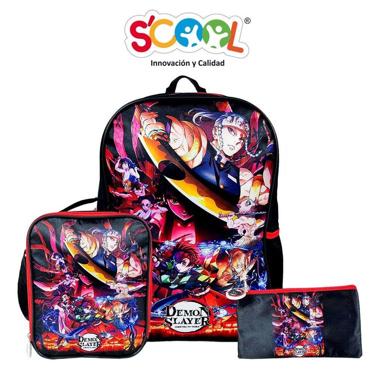 Set Mochila Scool PVC Demon Slayer