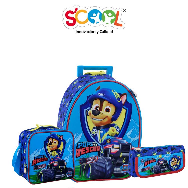 Set Maleta Ranger Scool Mediano Eva 3D Paw Patrol