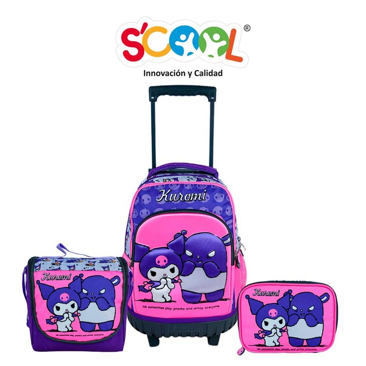 Set Mochila Scool Magiciruedas Plus Eva Kuromi