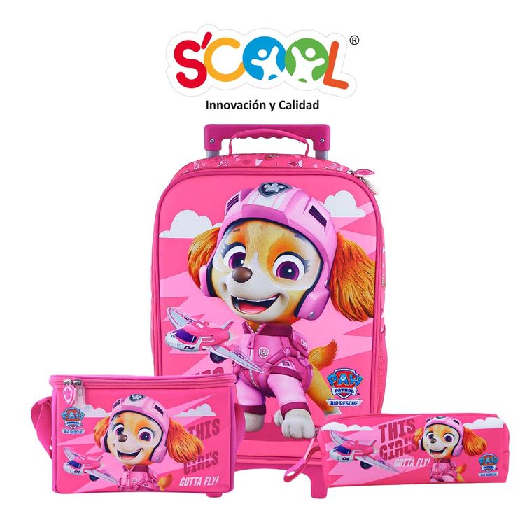 Set Maleta Grande Scool Kombat Eva Paw Patrol