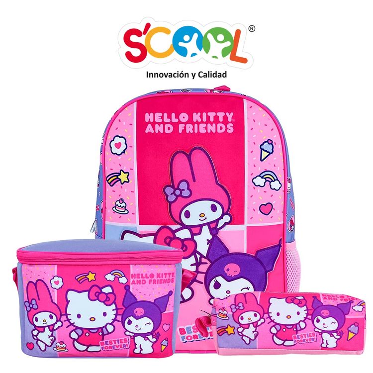 Set Mochila Scool PVC Hello Kitty&Friends