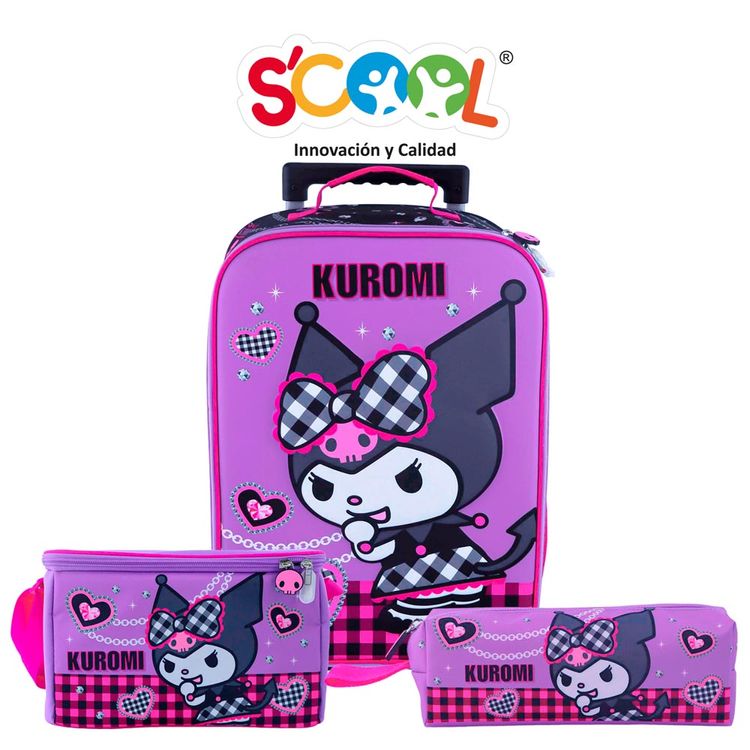 Set Maleta Grande Scool Kombat Eva Kuromi