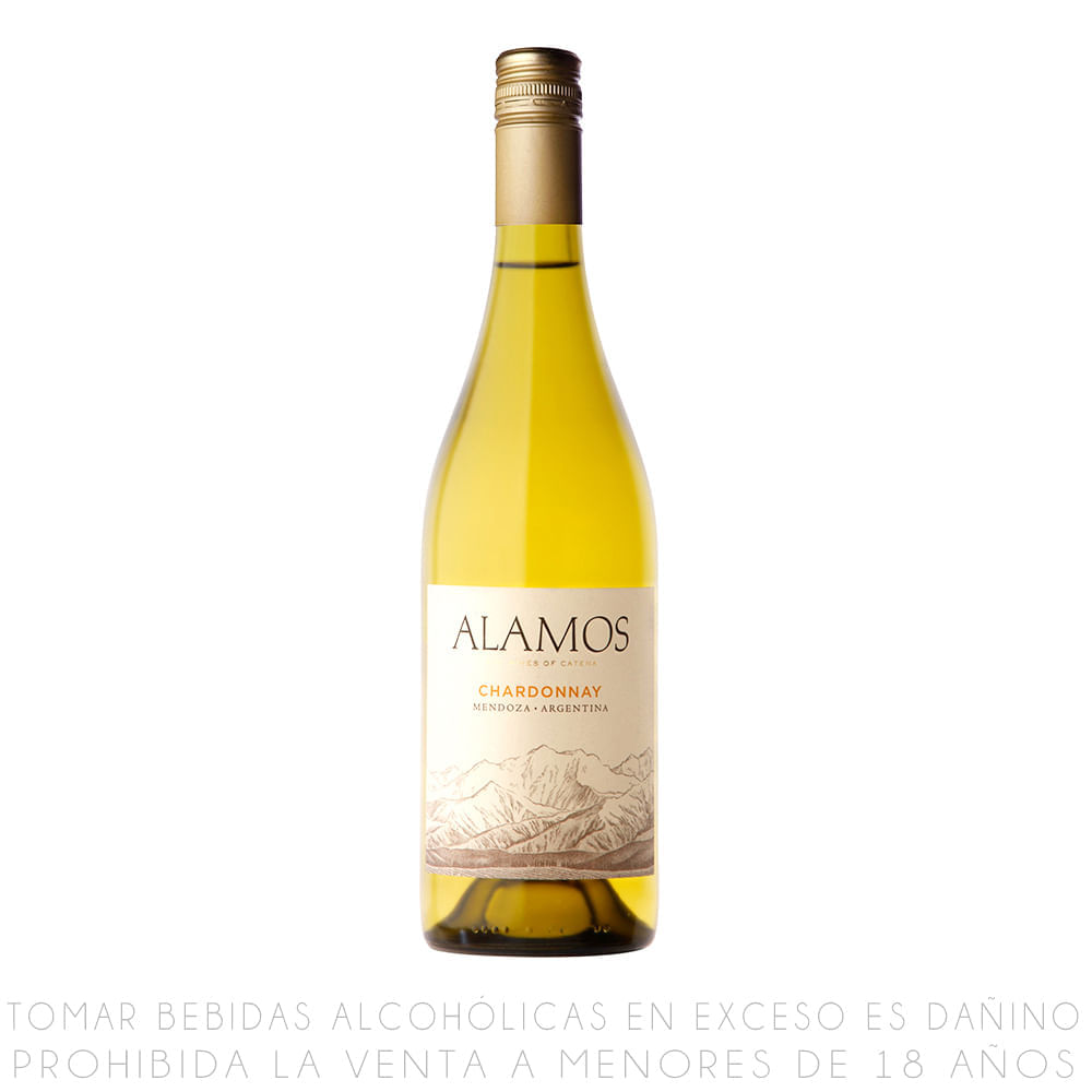 Vino Blanco Chardonnay Álamos Botella 750ml