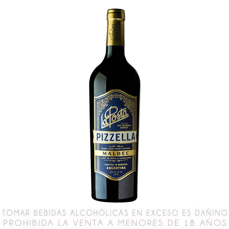 Vino Tinto Malbec La Posta Pizzella Botella 750ml
