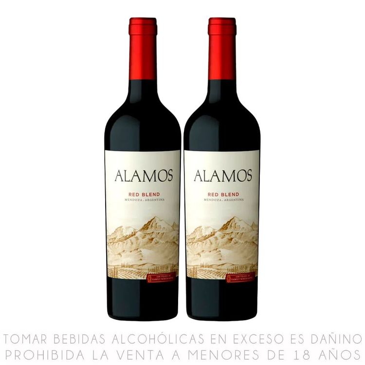 Twopack Vino Tinto Blend Álamos Botella 750ml