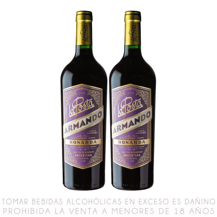 Twopack Vino Tinto Bonarda La Posta Armando Botella 750ml