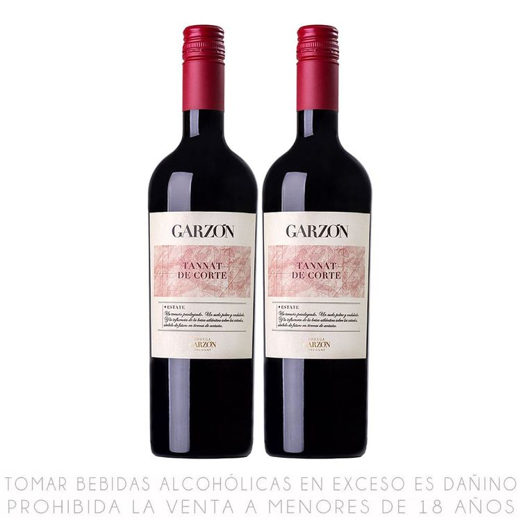 Twopack Vino Tinto Tannat de Corte Garzón Estate Botella 750ml