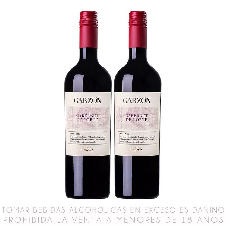 Twopack Vino Tinto Cabernet de Corte Garzón Estate Botella 750ml