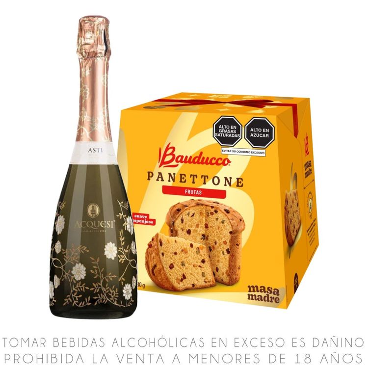 Espumante Asti Acquesi 750ml + Panetón Bauducco Frutos 680g