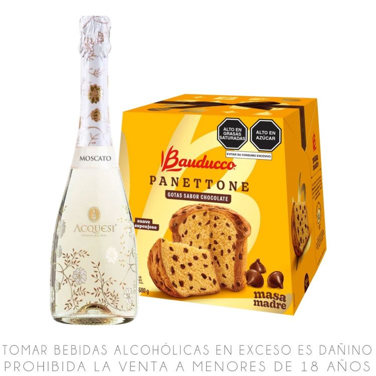 Espumante Acquesi Moscato 750ml + Panetón Bauducco Chocolate 680g