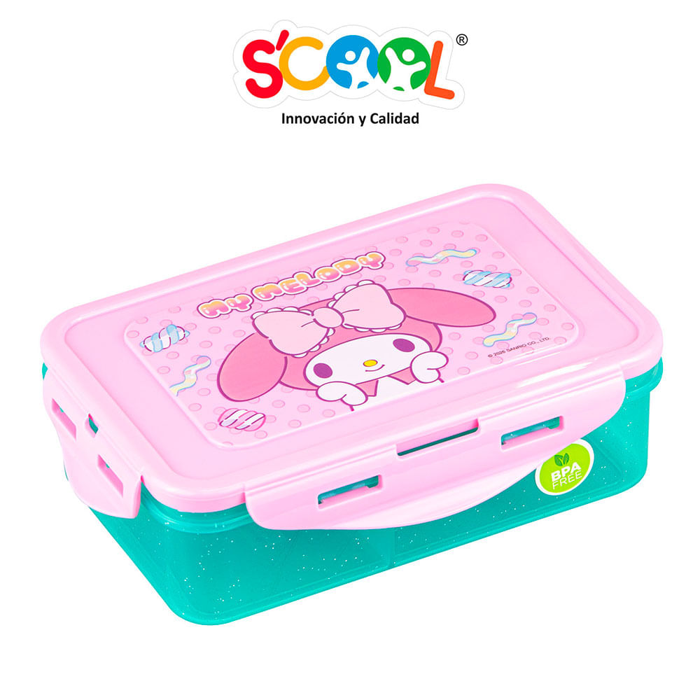 Taper Scool Rectangular con Divisiones My Melody 640ml