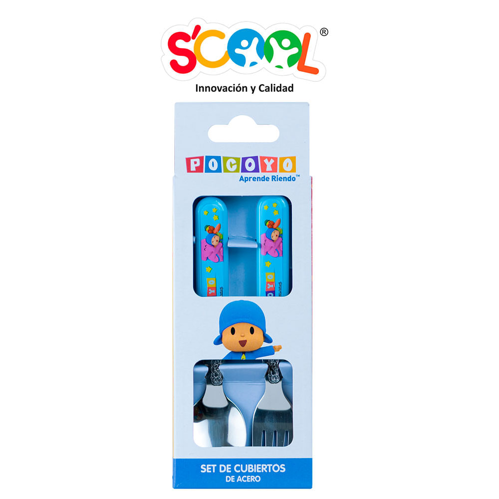 Set Cubiertos Scool con Caja Pocoyo