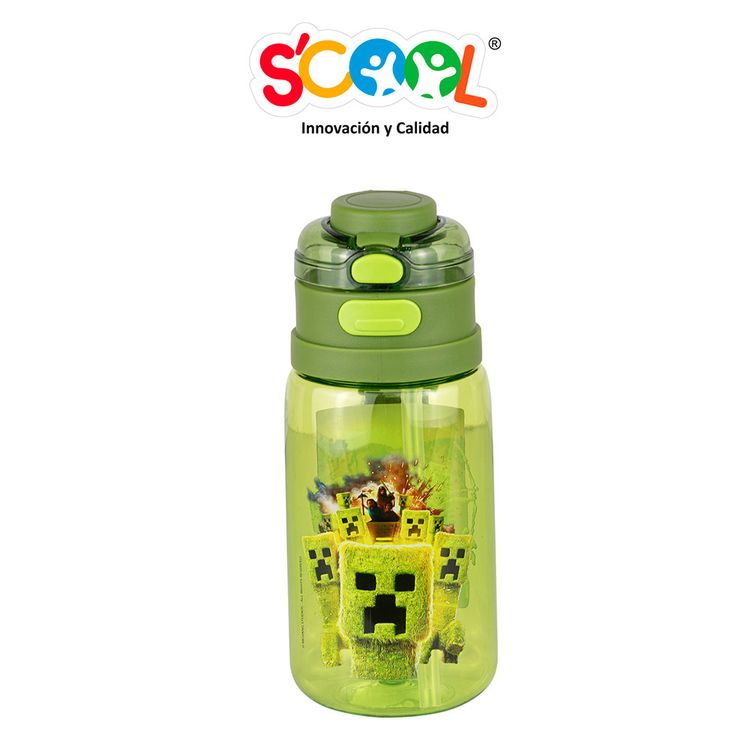 Botella Scool Doble Toma Minecraft 600ml
