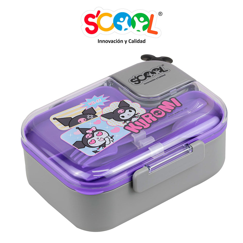 Taper Scool Divisiones con Cubierto Kuromi 1L