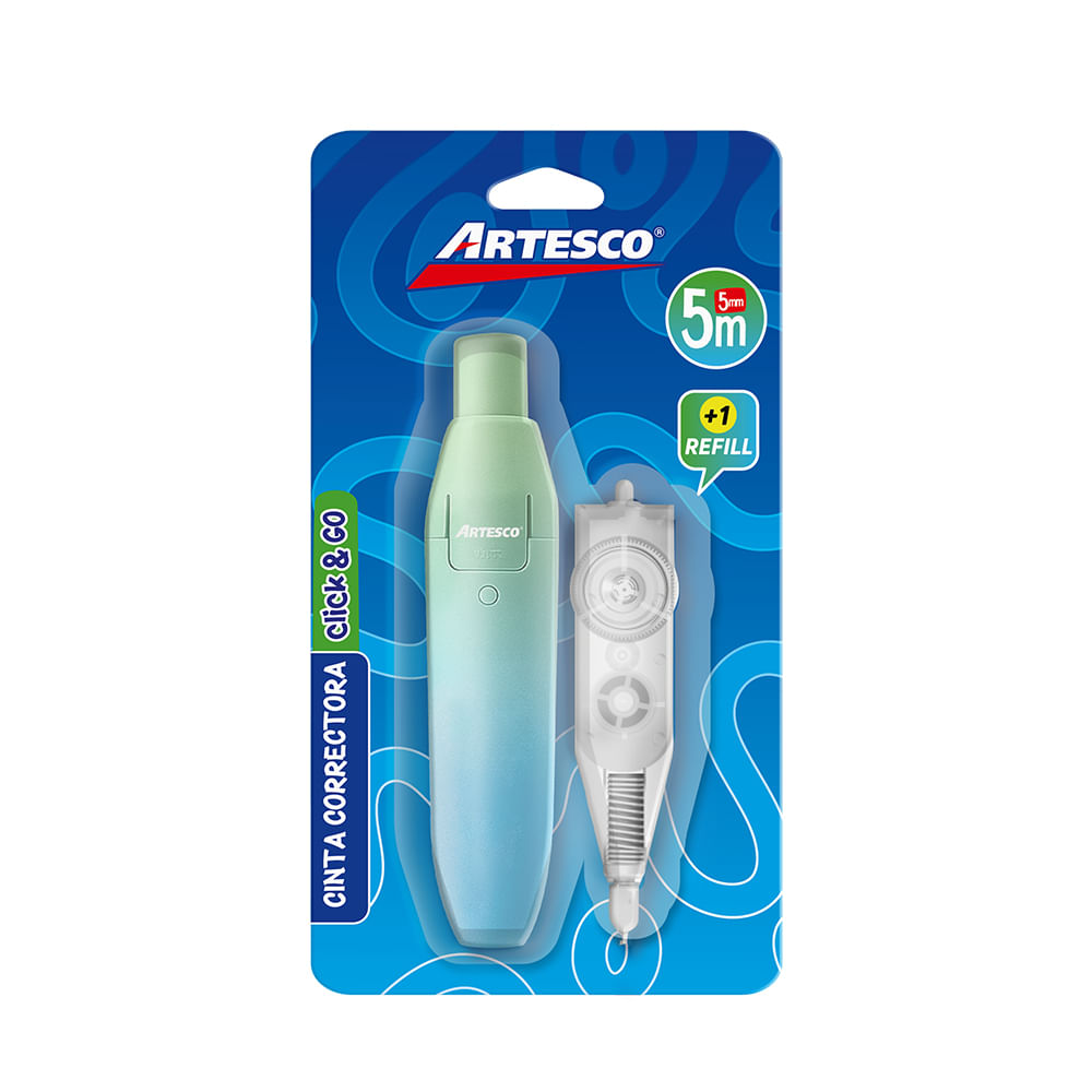 Cinta Correctora Artesco Click Go 5mm +1 Refill