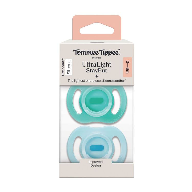 Chupón Tommee Tippee Ultra Light 0-6 Niño x2un Chupón Tommee Tippee Ultra Light 0-6 Niño x2un