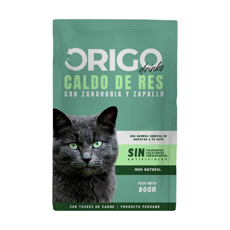 Alimento Húmedo Origo Drinks Caldo de Res 80ml