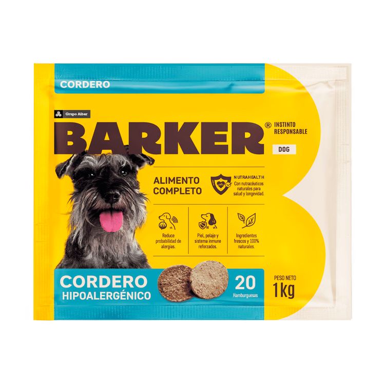 20 Hamburguesas Barker para Perro Salmón 1Kg
