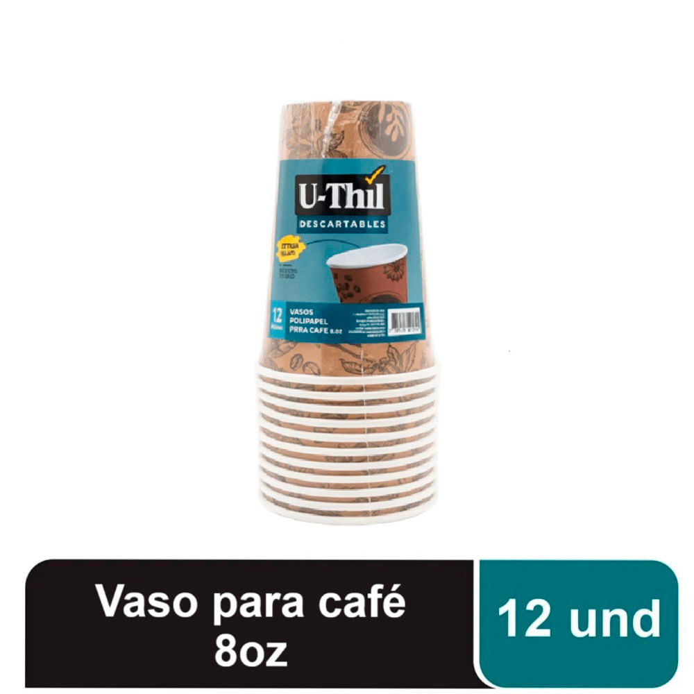Vaso para Café U-Thil 8oz 12un