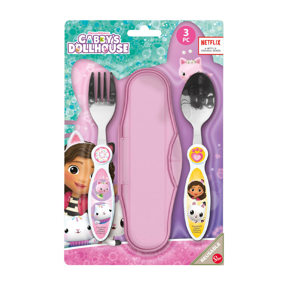 Cubiertos Metalicos Gabby Dollhouse 2 Piezas