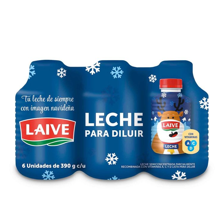 Sixpack Leche para Diluir Laive Botella 390g