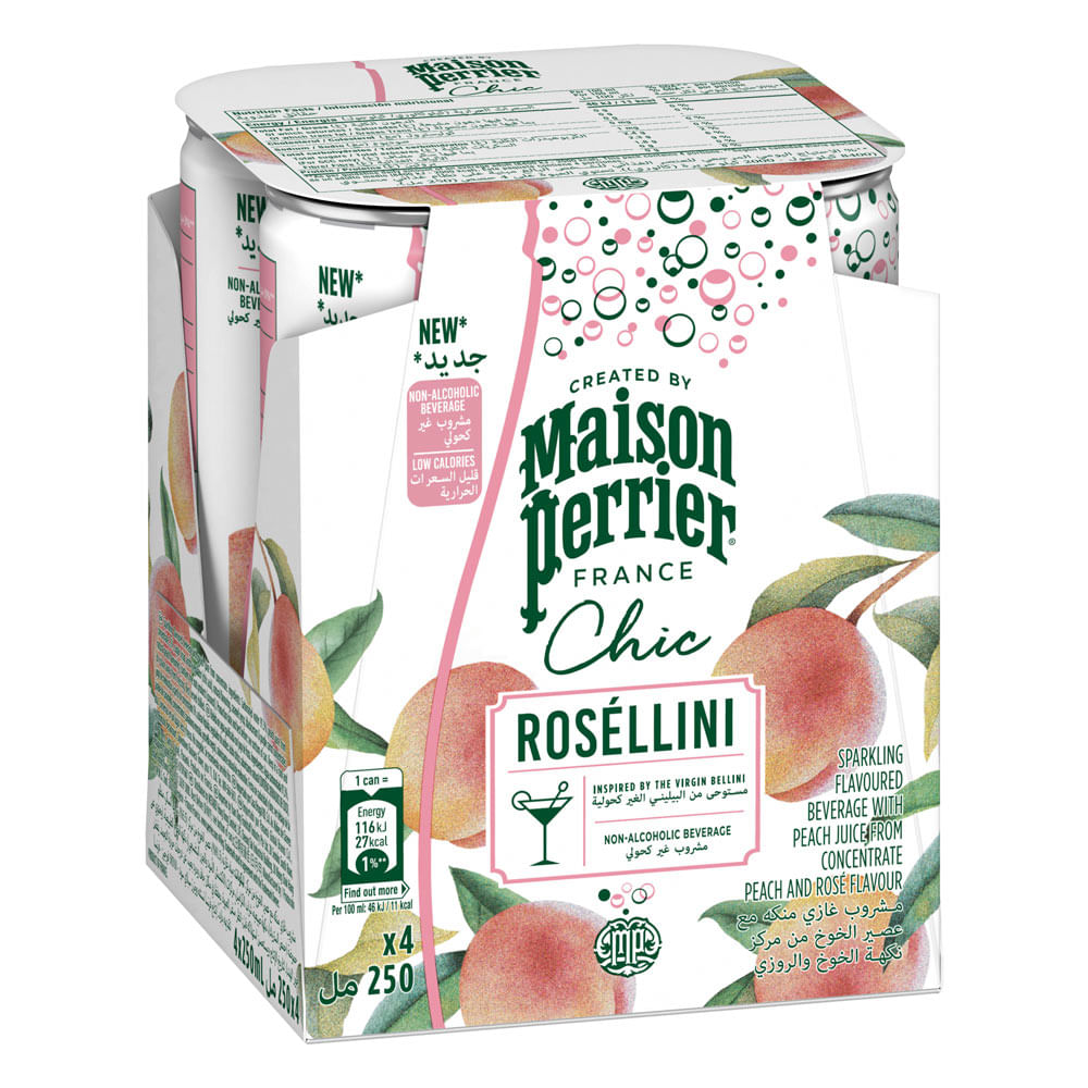 Fourpack Bebida Gasificada Maison Perrier Chic Rosellini Lata 250ml