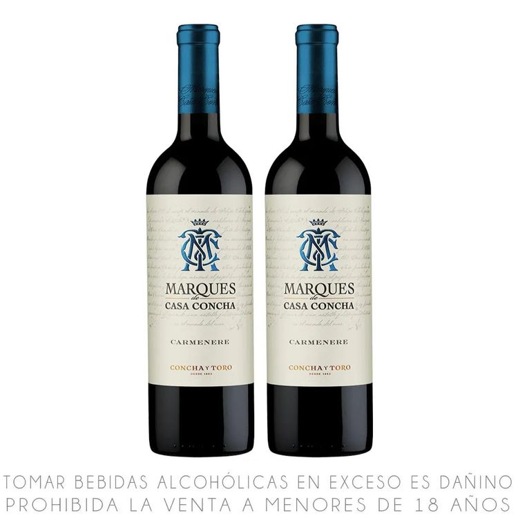 Twopack Vino Tinto Carménère Marqués de Casa Concha Botella 750ml