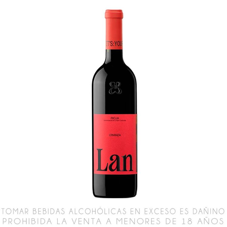 Vino Tinto Tempranillo LAN Crianza Botella 750ml