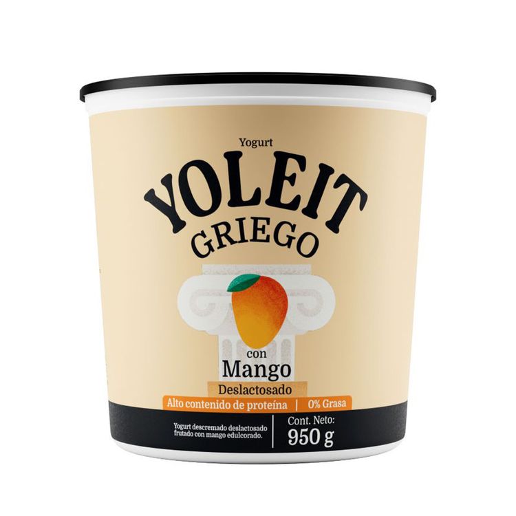 Yogurt Deslactosado Yoleit Griego Mango 950g
