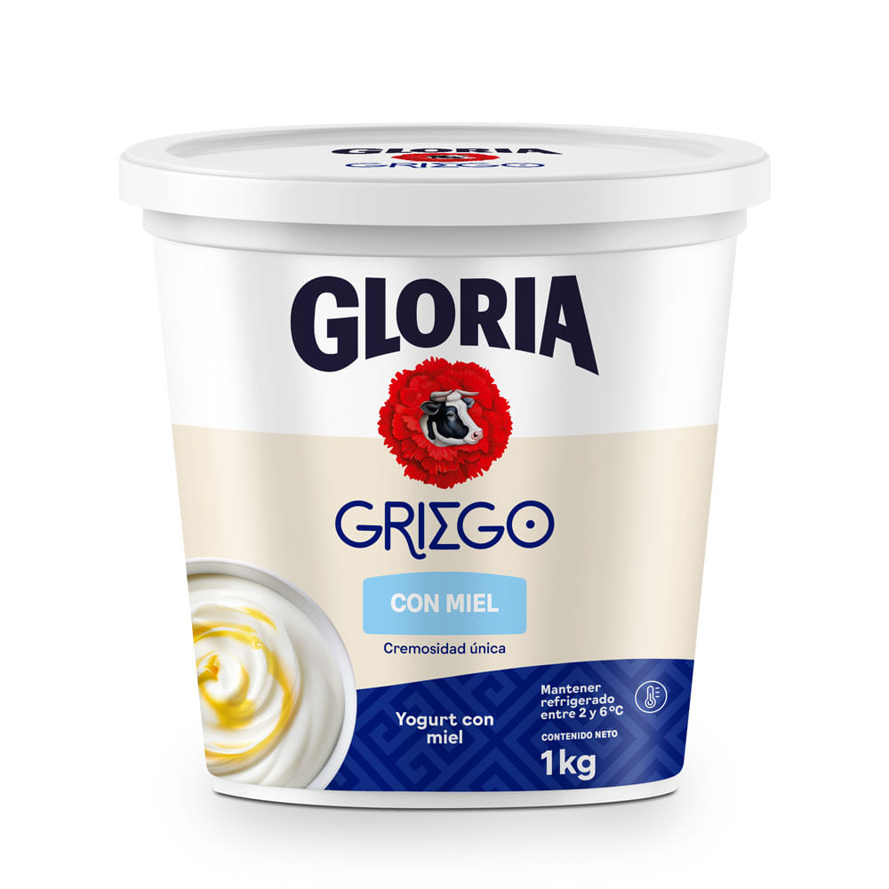 Yogurt Gloria Griego Sabor Miel 1kg