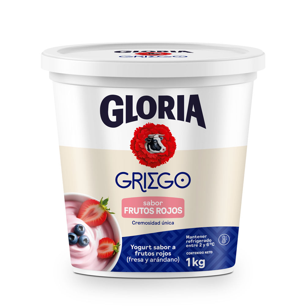 Yogurt Gloria Griego Sabor Frutos Rojos 1kg