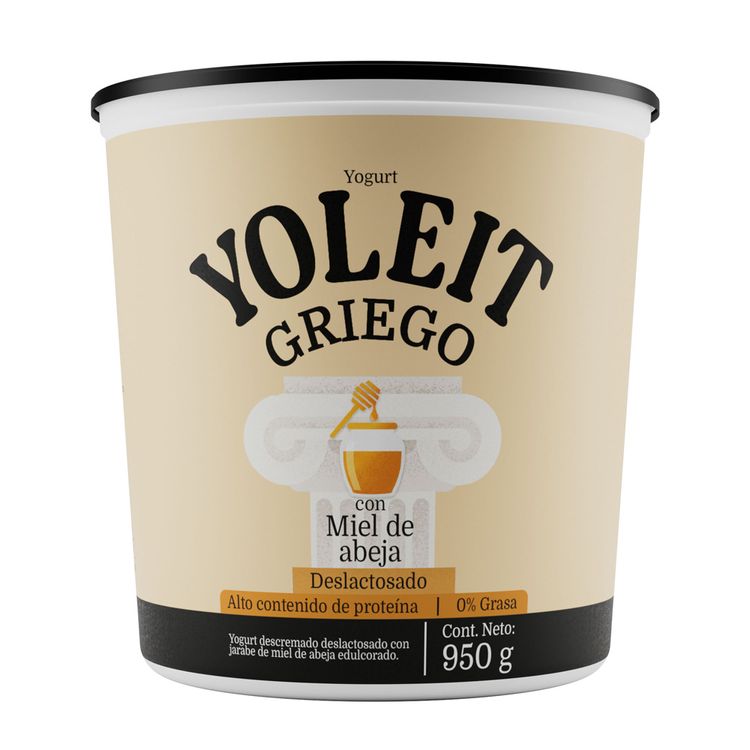 Yogurt Deslactosado Yoleit Griego Miel 950g