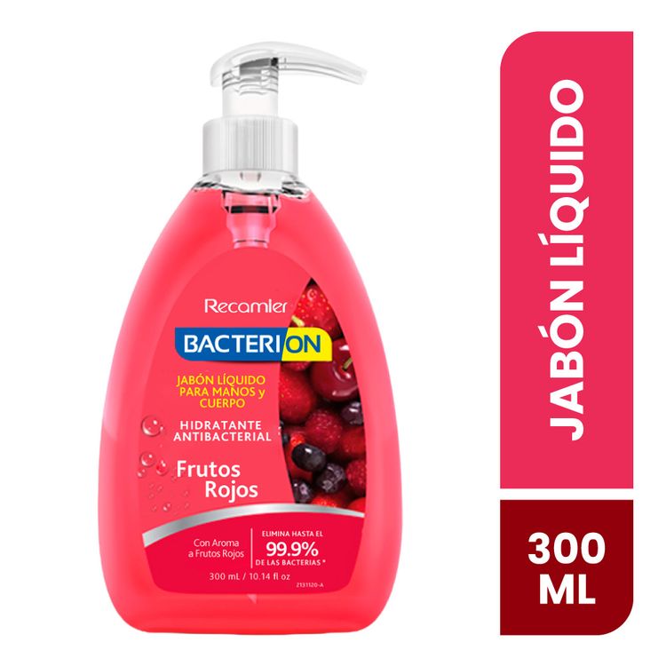 Jabón Líquido Antibacterial Bacterion Frutos Rojos 300ml