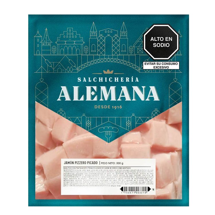 Jamón Pizzero Picado Salchichería Alemana 500g