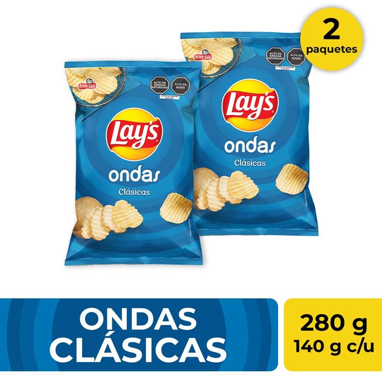 Twopack Papas Lay's Ondas Clásicas 140g
