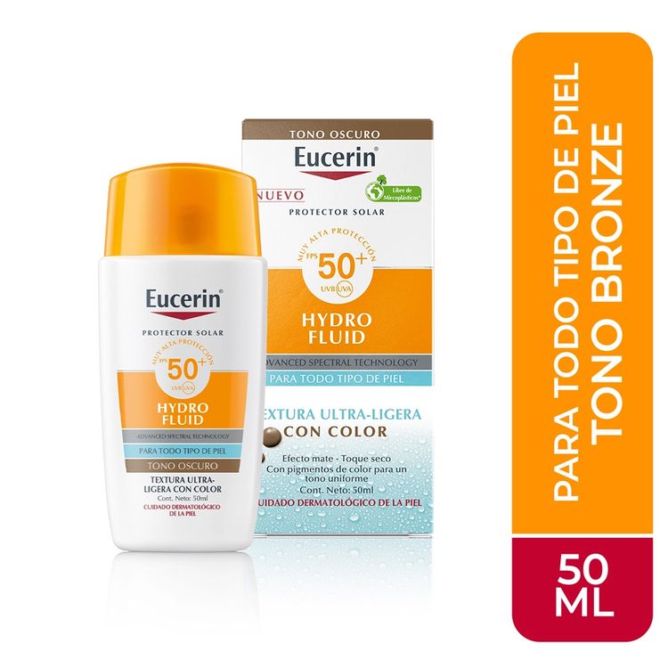 Protector Solar Eucerin Hydro Fluid Tono Oscuro 50ml Protector Solar Eucerin Hydro Fluid Tono Oscuro 50ml