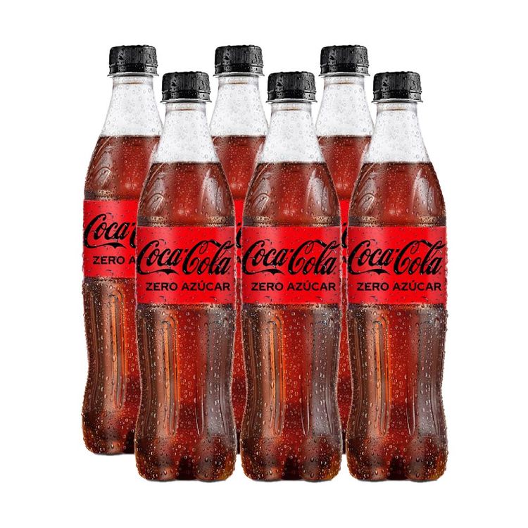 Sixpack Gaseosa Coca Cola Zero Azúcar Botella 600ml