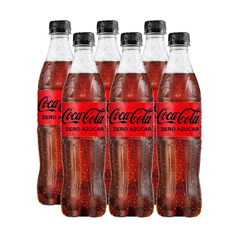 Sixpack Gaseosa Coca Cola Zero Azúcar Botella 600ml