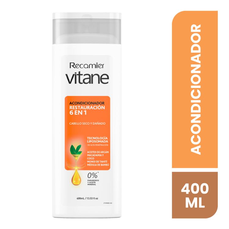 Acondicionador Sin Sal Vitane Restaura 6 en 1 Frasco 400 ml